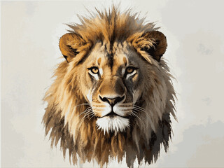 Golden reign lion isolated watercolor vector illustration svg 