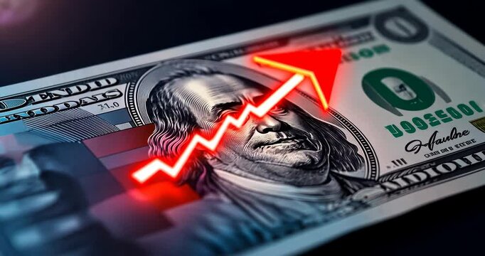 Red Arrow Splits Dollar Bill Face