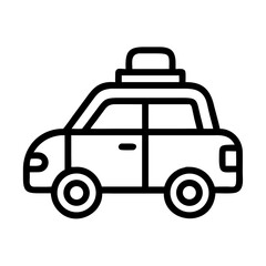Hotel Taxi with Luggage Carrier Icon Design
