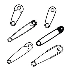 safety pin icon set vector illustration on white background.