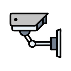 Security Camera Mounted on Wall Icon Design