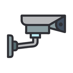 Security Camera Mounted on Wall Icon Design