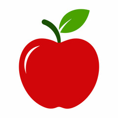 Red Apple Icon Design Vector Illustration Simple And Clean Isolated On White