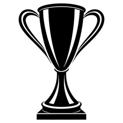 Black And White Trophy Illustration For Sports Achievements And Competition Success