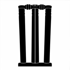 Cricket Wickets Silhouette Sporting Equipment Symbol Sports Concept Black And White