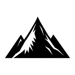 Fototapeta premium Black Mountains With Snow On A White Background Vector Illustration