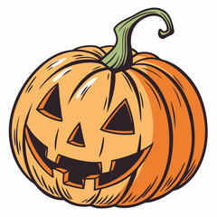 Stylized Cartoon Halloween Pumpkin Vector Illustration For Festive Designs