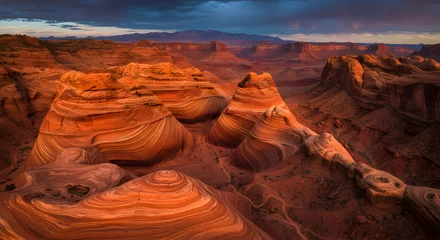 Foto op Canvas Sunset Over Red Rock Canyon Landscape © Sri