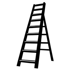 Simple Black Ladder Icon Isolated On White Background Stairway To Success