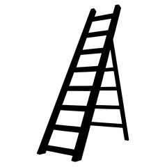 Black Ladder Illustration On White Background Symbolizing Growth And Opportunity
