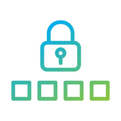 A padlock and squares symbolizing secure access or login system.