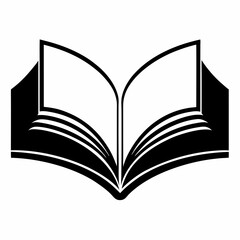 Open Book Black And White Illustration Symbol Of Knowledge And Education