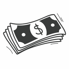 Minimalistic Vector Illustration Of Stacked Dollar Bills Currency Symbol Finance