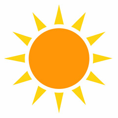 Bright Sun Icon Vector Illustration Summer Sunshine Graphic Design Element