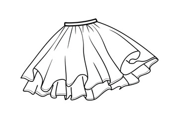 Skirt Illustration Black And White Clothing Fashion Element Design Template Drawing