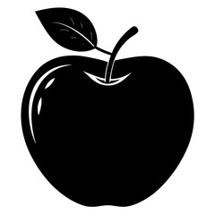 Apple Fruit Monochrome Vector Illustration Simple Design For Culinary Themes And Designs
