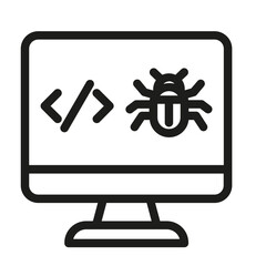 A bug detection icon indicating debugging or code testing.