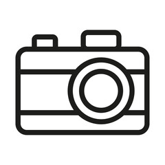 A photo camera icon for capturing images or media.