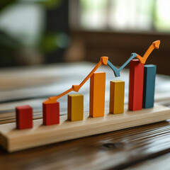 Growth chart for four business quarters. Financial growth indicators. Financial performance over a year. Profit margins. Operating costs. 