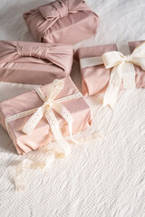 Wrapped Gifts for Birthday Celebration. Sustainable Eco Friendly Giving.