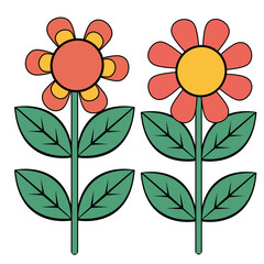 sunflower vector, Colorful Sunflower vector icons on white background