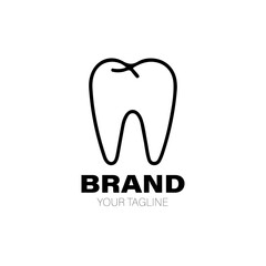 Dental Logo. Dental Logo Design. Dental Logo Brand. Dental Logo Vector Design Isolated on White Background
