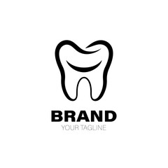 Dental Logo. Dental Logo Design. Dental Logo Brand. Dental Logo Vector Design Isolated on White Background
