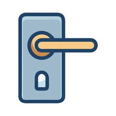 Hotel Room Door with Key Slot Icon Design