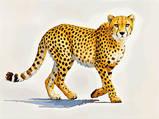 Savannah silhouettes cheetah isolated watercolor vector illustration svg  © Arun168