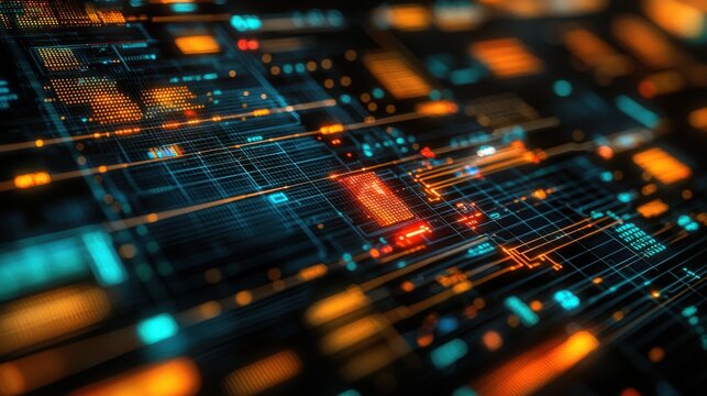 Abstract Technology Background with Digital Circuit Patterns