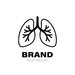 Lung Logo. Lung Logo Design. Lung Logo Brand. Lung Logo Vector Design Isolated on White Background