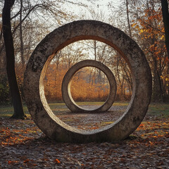 Move in a circle without stopping or a goal. Concept of perpetual movement or a cycle with no end. Constant progression, repetition and continuity. Get stuck in the routine. Hopelessness.