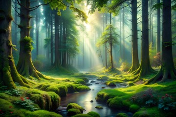 Obraz premium mystery portrayed in forest scene