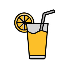 Lemonade Drink with Citrus Slice Icon Design
