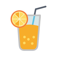 Lemonade Drink with Citrus Slice Icon Design