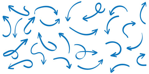 Elegant arrows set for business plan, presentation and education. Sign, Symbol, Hand drawn arrow collection