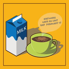 Vector Design National Cafe au Lait Day – February 17.