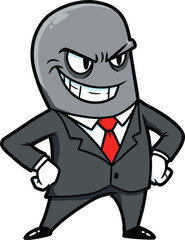 confidence businessman cartoon character