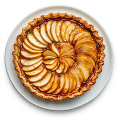 Delicious homemade cake with cream on a white plate and background