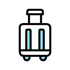 Rolling Suitcase for Travel Gear Icon Design