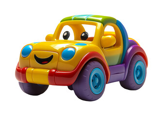 Colorful Toy Car for Children with Smiling Face and Vibrant Design