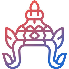 crown gradient line icon