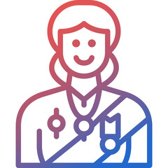 queen gradient line icon