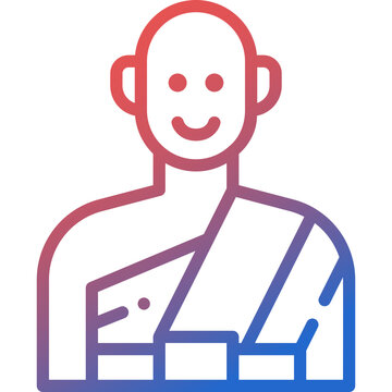 recommend clip art: monk gradient line icon