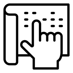 Fototapeta premium Braille reading board outline icon for the visually impaired