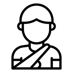 depicting a sling outline icon for an injured person