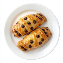 Delicious croissant on a white plate with sweet bakery vibes