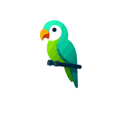 Fototapeta premium flat vector logo of a parrot