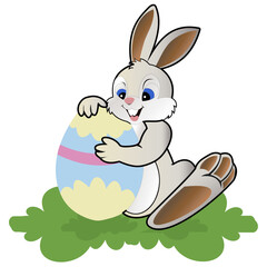 Easter bunny flat design. Isolated vector illustration on white background
