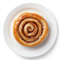 Fototapeta premium Fresh baked poppy seed bun and cake on a plate with cinnamon rolls, perfect for breakfast or a sweet snack